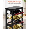 Black Wood Wine Rack 6 Tier 24 Bottle Detachable Free