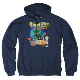 Popfunk SpongeBob Movie 2025 Crew Lineup Adult Pull-Over Hoodie, Navy, 3X-Large