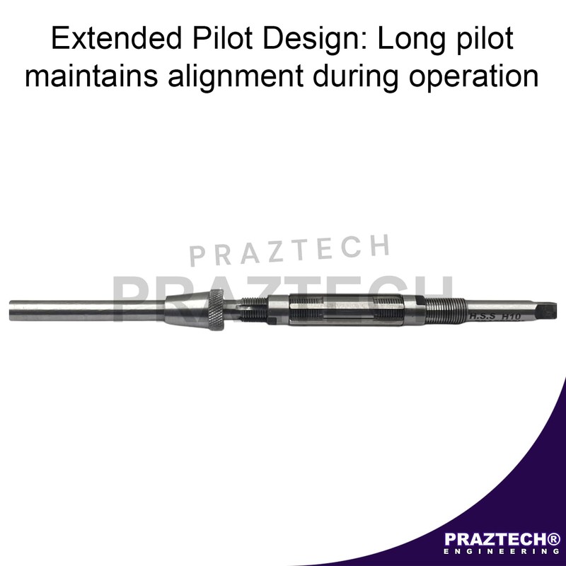 PRAZTECH Long Pilot HSS Blade Adjustable Expanding Hand Reamer |