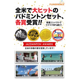 Jazzminton Beach Badminton Set, Table Tennis and Tennis, Racket Shuttle, Family and Friends, For Beginners, Wind Resistant, Indoor, Outdoor, Hagoita