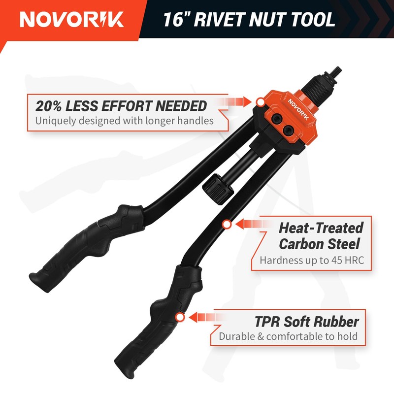 novorik Rivet Nut Tool 16” RIV Nut Tool Kit with