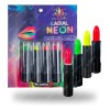4 Labiales Neón Luminoso Luz Uv Negra Lipstick Halloween