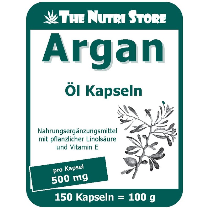 Argan Oil 500 mg Capsules Pack of 150 with Vegetable