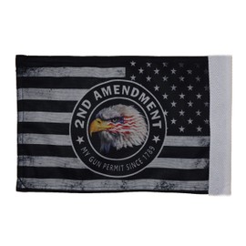 Hot Rides Durable Motorcycle Flag 2nd Amendment #2 My Gun Permit 6 x 9 Inch