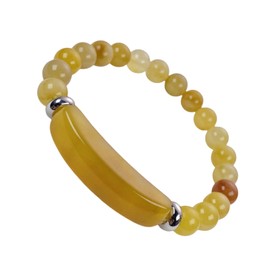 EDEN'S CALL 8mm Healing Crystal Beads Stretch Bracelet Handmade Good Luck Energy Chakra Stone Beaded Bangle, Yellow Topaz
