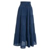 IWEMEK Women Summer Boho Maxi Skirt Ruched Elastic High Waist