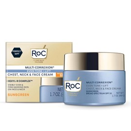 RoC Multi Correxion 5 in 1 Chest Neck Face Moisturizer Face Cream with SPF 30 for Visible Wrinkle and Neck Firming and Tightening, Oil Free Skin Care, 1.7 oz (Packaging May Vary)