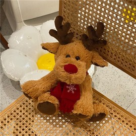 champracer Plush Reindeer, Plush Reindeer Dolls, 25 cm Christmas Plush Toys, Christmas Plush Dolls, Christmas Plush Toys, Plush Toys, Home Decor (Brown)