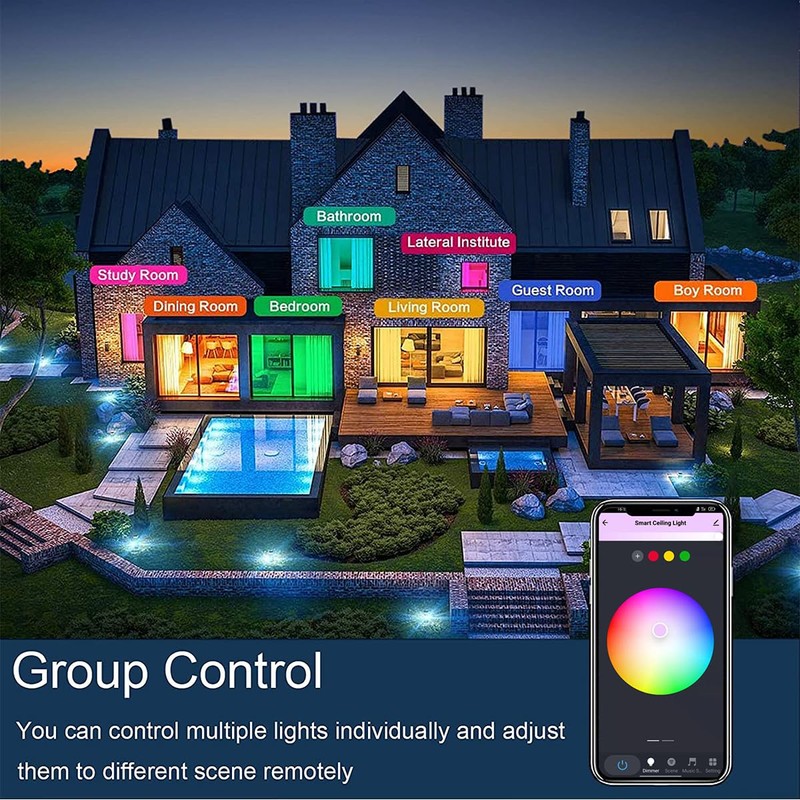 OURLOVEII 30 W LED Ceiling Light Smart Home 30 cm