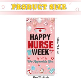 YVAINE Happy Nurses Week Door Cover Banner Nurse Appreciation Week Decoration Thank You Nurses Backdrop Happy National Nurses Week Door Cover Banner 2026 Nurse Day Party Supplies,70.9×35 Inch