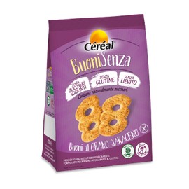Céréal Buonisenza al Grano Saraceno, Biscotti senza Glutine, Biscotti senza Lievito, senza Zuccheri Aggiunti, 200G