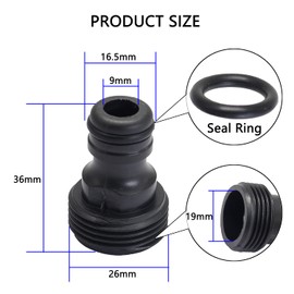 Casoter 3/4 Inch Male Threaded Adaptor, Hose Pipe Adaptor BSP Male Screw Type Accessory Connector, 6 Pack