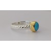 Turquoise Mixed Metal Gold-Plated Sterling Silver Ring US Size 6