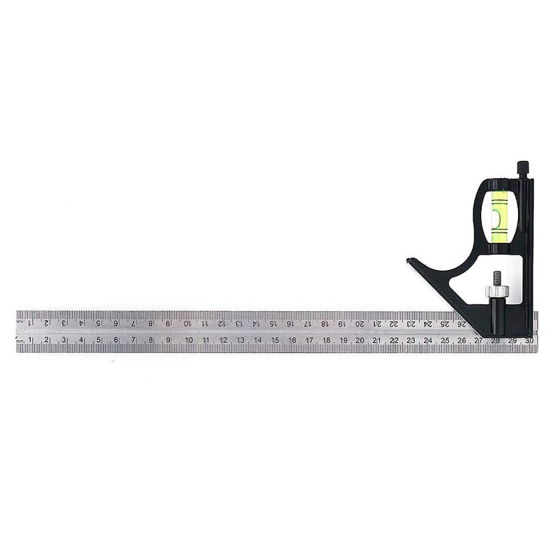 DollaTek 300mm stainless steel multi-function combination square for woodworking