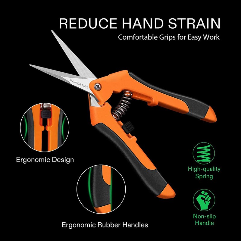 2 Pack Professional Pruning Shears, Trimming Scissors - Straight Tip,