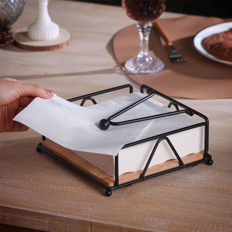 Napkin Holder for Table,Matte Black Paper Cocktail Napkin Holder Napkin