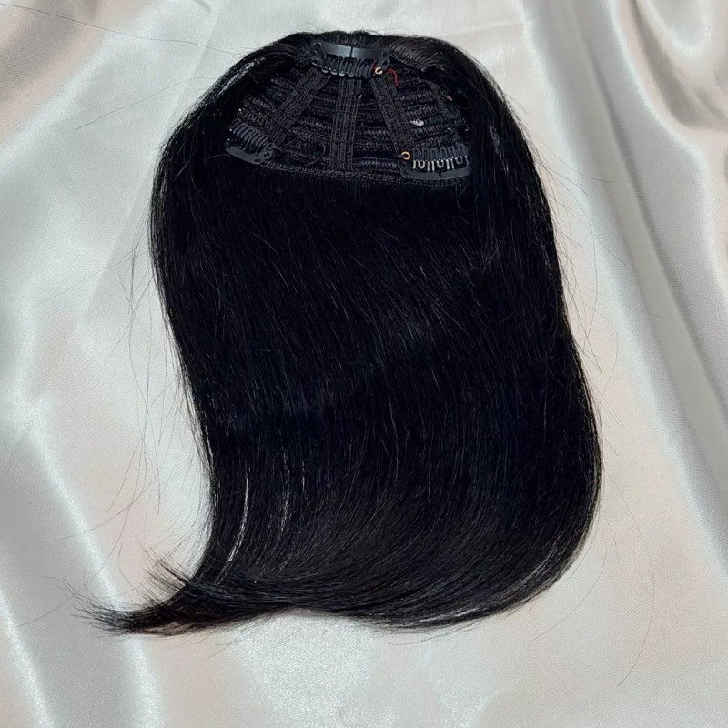 Remy Glamm Fleco Copete Postizo Negro Cabello 100% Natural Humano