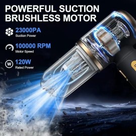 Bebuy 4 in1 Handheld Car Vacuum  23000Pa Cordless with 2 rechargeable Li-ion Batteries
