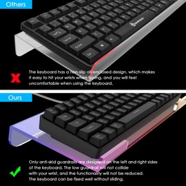 SELORSS Clear 366 Kinds RGB Acrylic Tilted Computer Keyboard Holder,PC Keyboard Stand Tray Holder for Easy Ergonomic Typing and Working at Home and Office Upgraded Version
