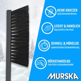 L & P Car Design [ 2 Stck ] - Schneebesen Auto Besen Winter Murska Besen Auto Schnee - Schneebesen Auto lackschonend - Schneebrste Auto Schneefeger Auto Besen Schnee Winter Feger Brste (2x L&P A059 Schwarz Grau)