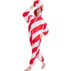 HMHMAWAHV Adult Candy Cane Costume Onesie, Red and White Striped