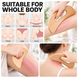 Wooden Gua Sha Massage Tool for Full-Body Self-Massage – Manual Wood Scraper for Back Massage and Daily Relaxation