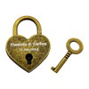 Hanessa Love Lock Engraved Heart Padlock with Key with Your