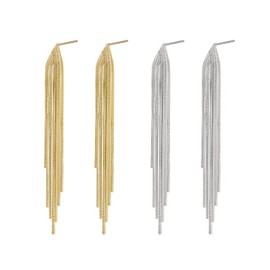 CVFRTT 2 Pairs of Tassel Earrings, Silver Gold Earrings, Drop Earrings for Women, Jewelry Earrings, Hanging Jewelry, Clothing Accessories Decoration