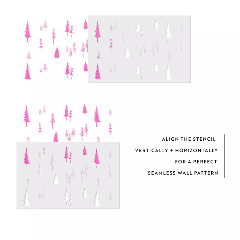 Stencil Revolution Fir Tree Forest Pattern Wall Stencil - Durable