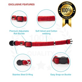 GAMUDA Puppy Collars – Super Soft Velvet Whelping Puppy ID - Adjustable Breakaway Litter Collars Pups – Assorted Colors Plain & Identification Collars with 2 Record Keeping Charts