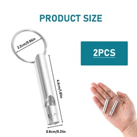YYCLIPY 2 Pcs Dog Whistle High Pitch Dog Whistles Professional Dog Training Whistle Metal Keychain for Most Breeds Pets Recall Training Stop Barking ang Pet Behavior Control (Silver)