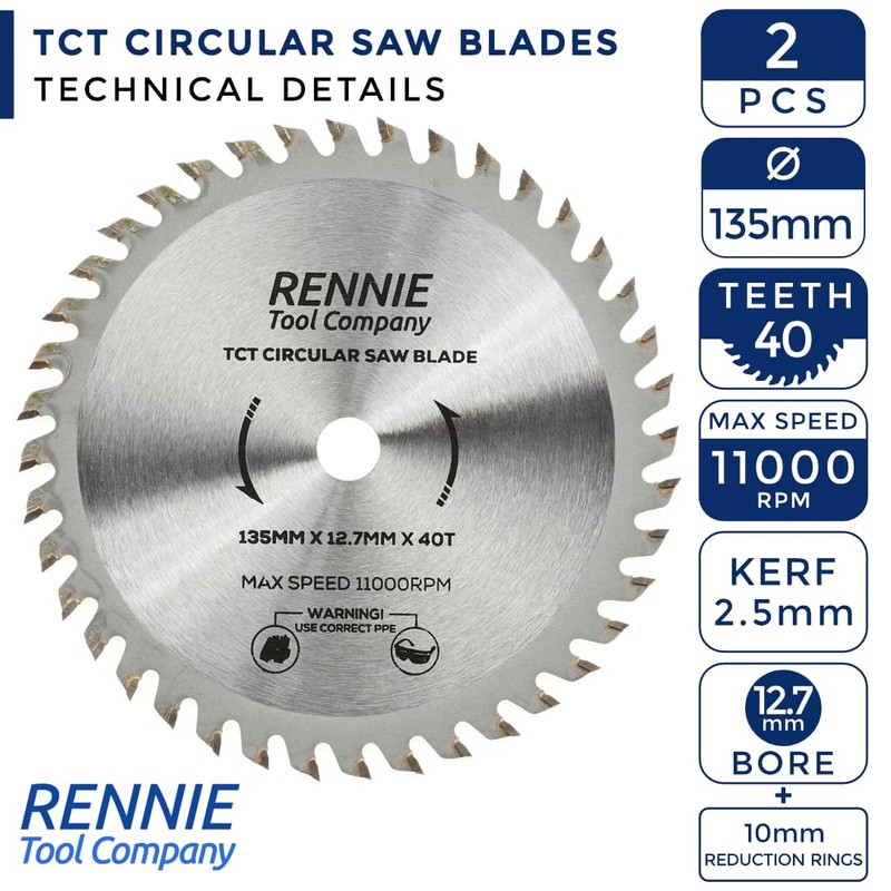 2 Pack - 135mm x 12.7mm (10mm) Bore x 40T