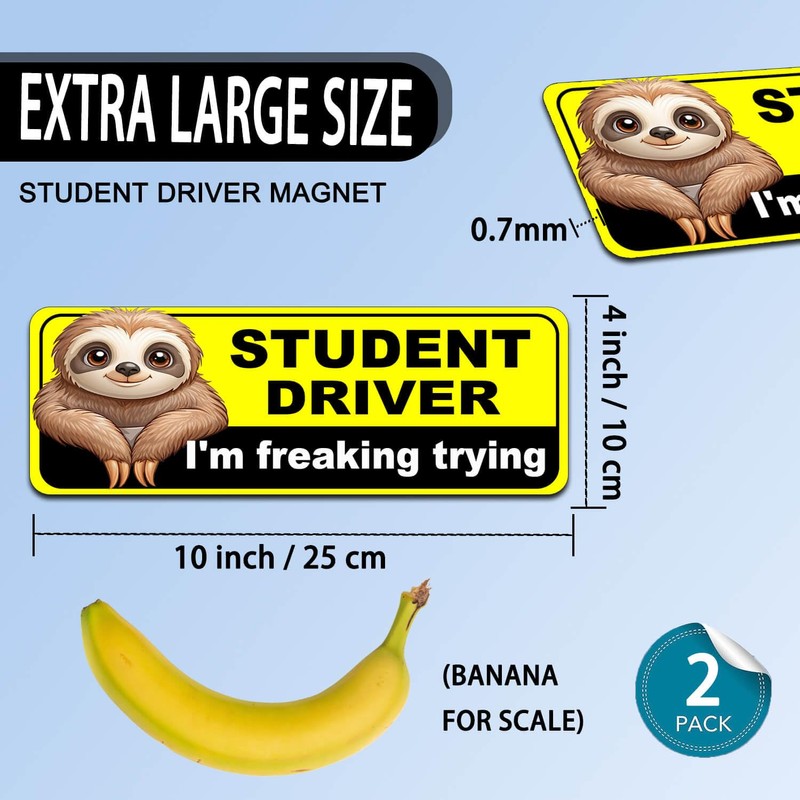 NIMONA Student Driver Magnet for Car - Funny 2 Pack