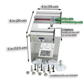 LDS Industry 2''/3'' Desktop Table Top/Wall Mounted Tape and Label Dispenser, Large Desktop Tape Dispenser, Stainless Steel Frame with Sucktion Cup Sucker TTD-01