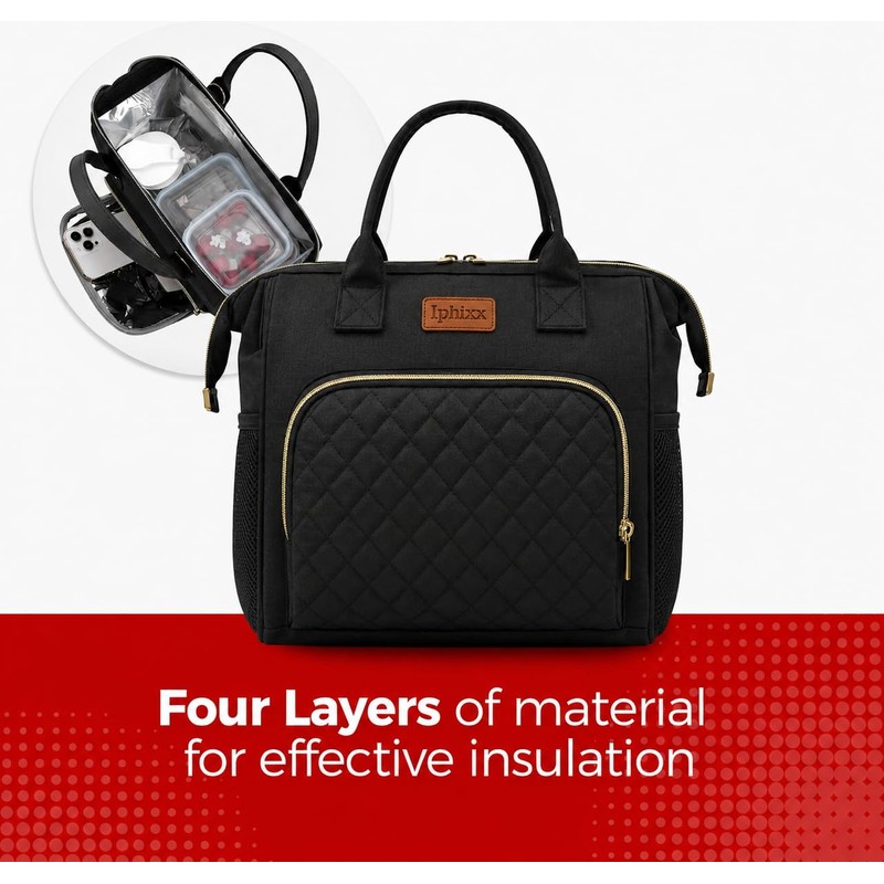 iPhixx Insulated Lunch Bag for Women, Lightweight Reusable Lunch Tote