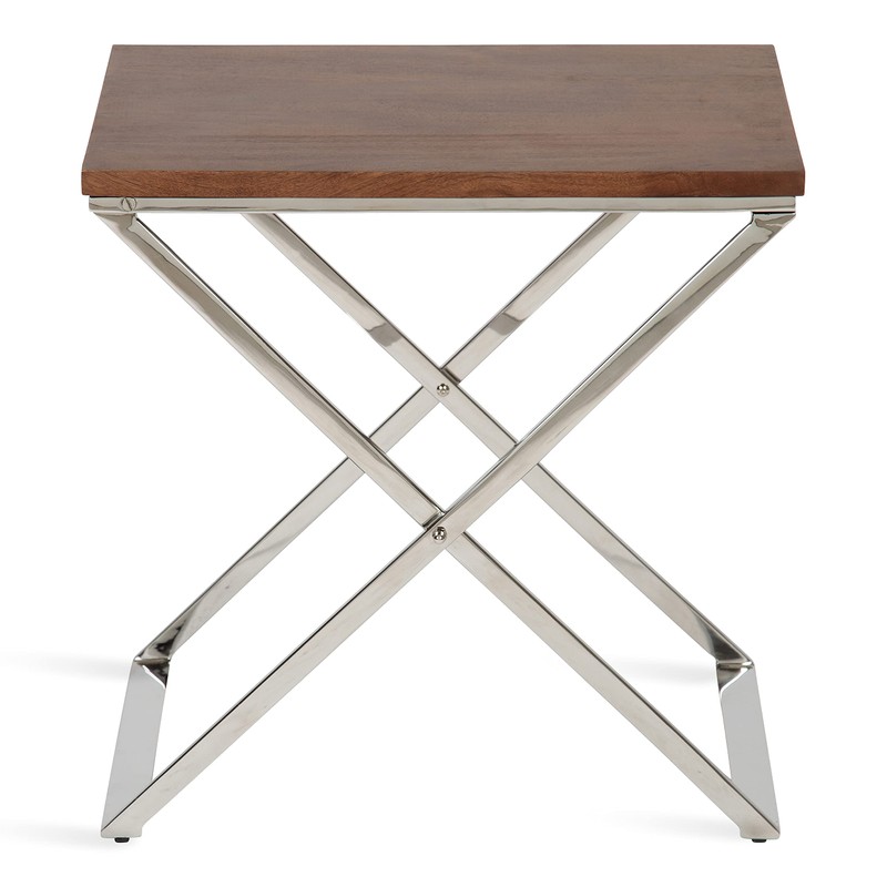 Kate and Laurel Laraway Folding Side Table, 20x14x20, Silver