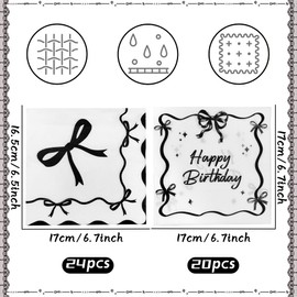 Black Bow Birthday Napkins Bowknot Birthday Decorations for Black Bows Party Favors Supplies