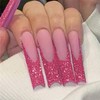 VOTACOS Pink Press on Nails Long Coffin Fake Nails with