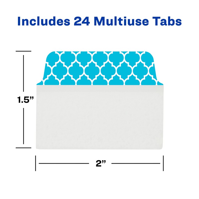 Avery Multiuse Ultra Tabs, 2" x 1.5", 2-Side Writable, Assorted