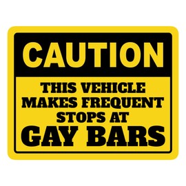 (3pcs) Caution This Vehicle Makes Frequent Stops at Gay Bars Bumper Sticker for Kids, Water Bottle Stickers Waterproof Vinyl Phone Decal, Skateboard Stickers, Book Sticker(3in)