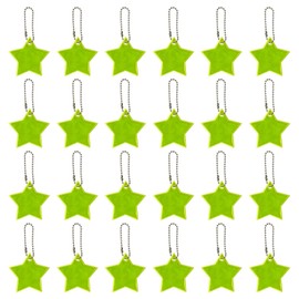 24 Pieces Of Five-Pointed Star Pendants, Reflective Backpack Pendants, Star Reflective Sheets, Safety Backpack Reflective Pendants