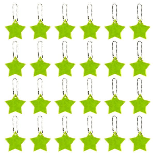 24 Pieces Of Five-Pointed Star Pendants, Reflective Backpack Pendants, Star
