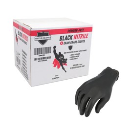 PackagingSuppliesByMail Nitrile Gloves, Latex-Free Disposable Gloves, Powder Free, Black, 4 Mil, Size Large, 2000 Pack