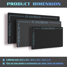 K KNODEL Desk Mat, Office Desk Pad, PVC Leather Desk Blotter, Laptop Desk Mat, Waterproof Desk Writing Pad for Office and Home, Dual-Sided (35 x 60cm, Black/Black)