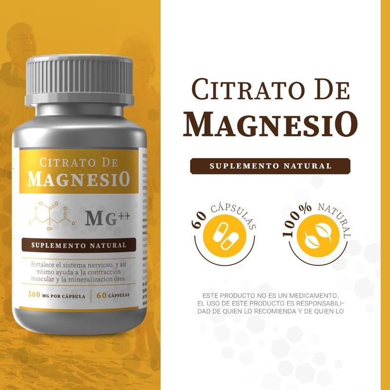 Citrato de Magnesio 500 mg - 60 Cápsulas | Alta