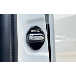 TADOKAPATU Suzuki Spacia Custom MK54S MK94S Striker Cover Door Lock Cover Chrome Accessories Interior Parts Spacia Custom Stainless Steel 4PCS Easy Installation (Black) SPAT-MSGB
