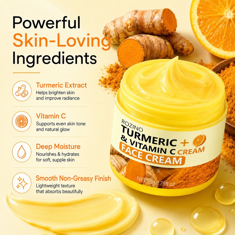 Turmeric VC Face Cream for Daily Moisturizing – Lightweight Brightening