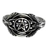 Silver Hermetic Guardian Angel Pentacle Ring for Men or Women