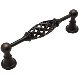 Cosmas 1749-5ORB Oil Rubbed Bronze Birdcage Cabinet Hardware Handle Pull - 5" (128mm) Hole Centers