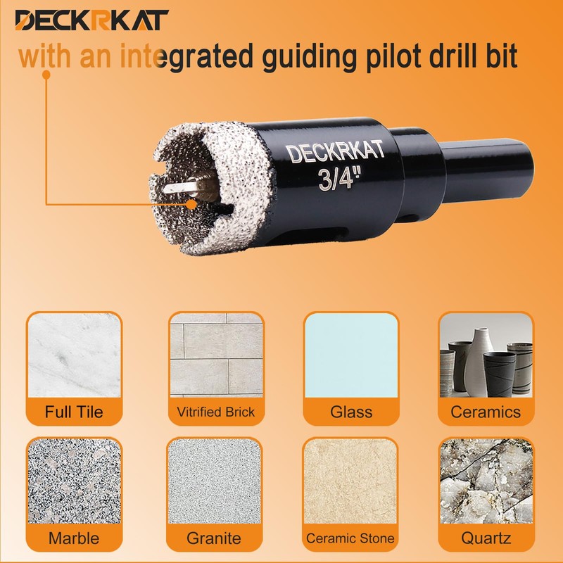 3/4 Inch Diamond Hole-Saw Bits with Pilot Drill Bit -